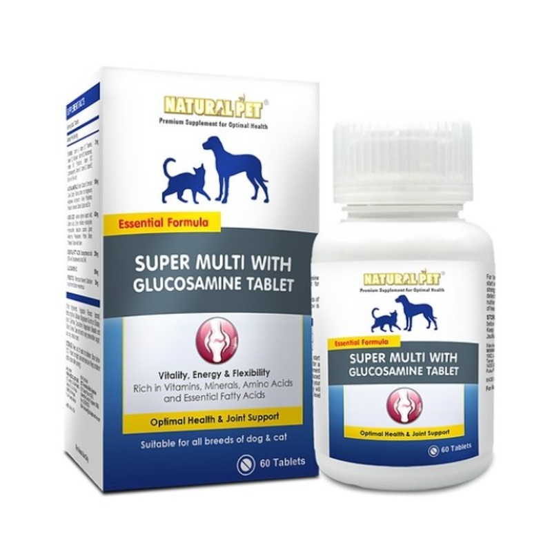 Natural Pet Super Multi with Glucosamine Tablet Supplement for Cats & Dogs