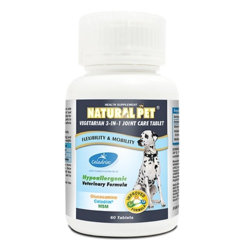 Natural Pet Vegetarian 3-in-1 Joint Care Tablet for Cats & Dogs