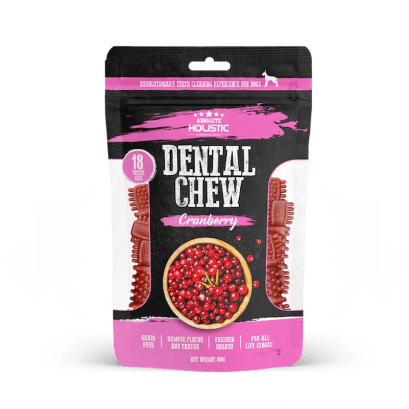 Absolute Holistic Petite Dental Dog Chews (Cranberry)