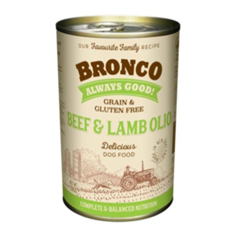 Bronco Grain & Gluten Free Canned Wet Dog Food (Beef & Lamb Olio)