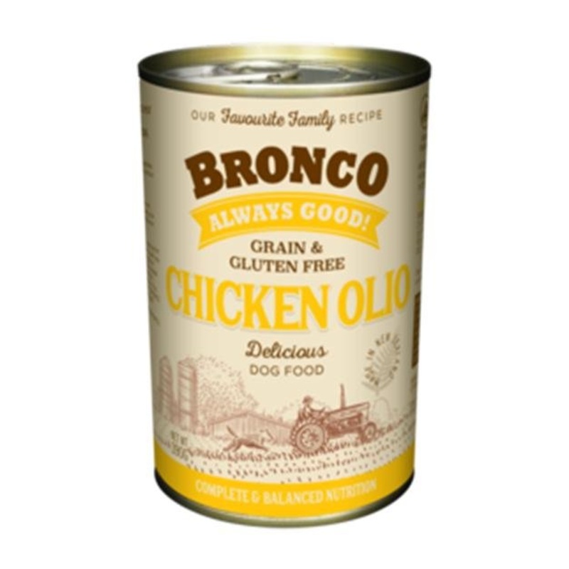 Bronco Grain & Gluten Free Canned Wet Dog Food (Chicken Olio)