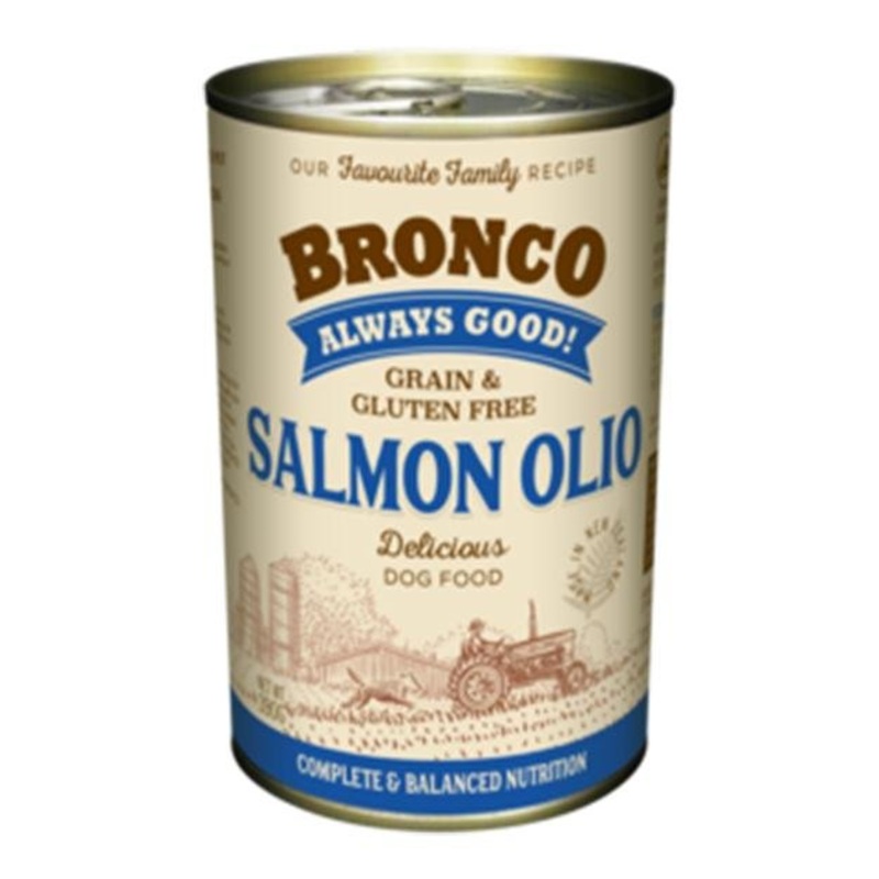 Bronco Grain & Gluten Free Canned Wet Dog Food (Salmon Olio)