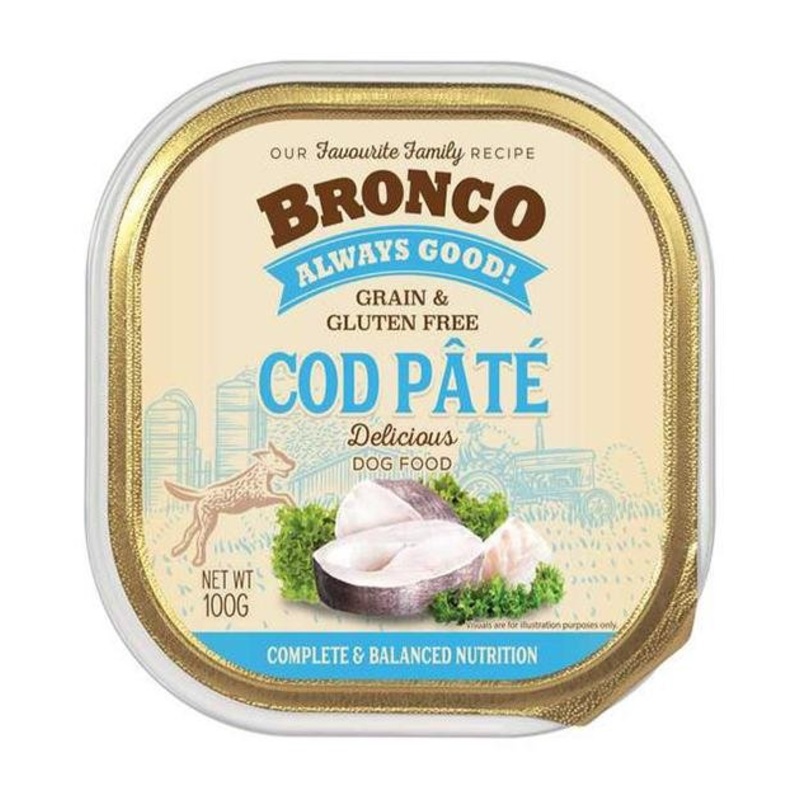 Bronco Grain & Gluten Free Casserole Tray Wet Dog Food (Cod Pt)
