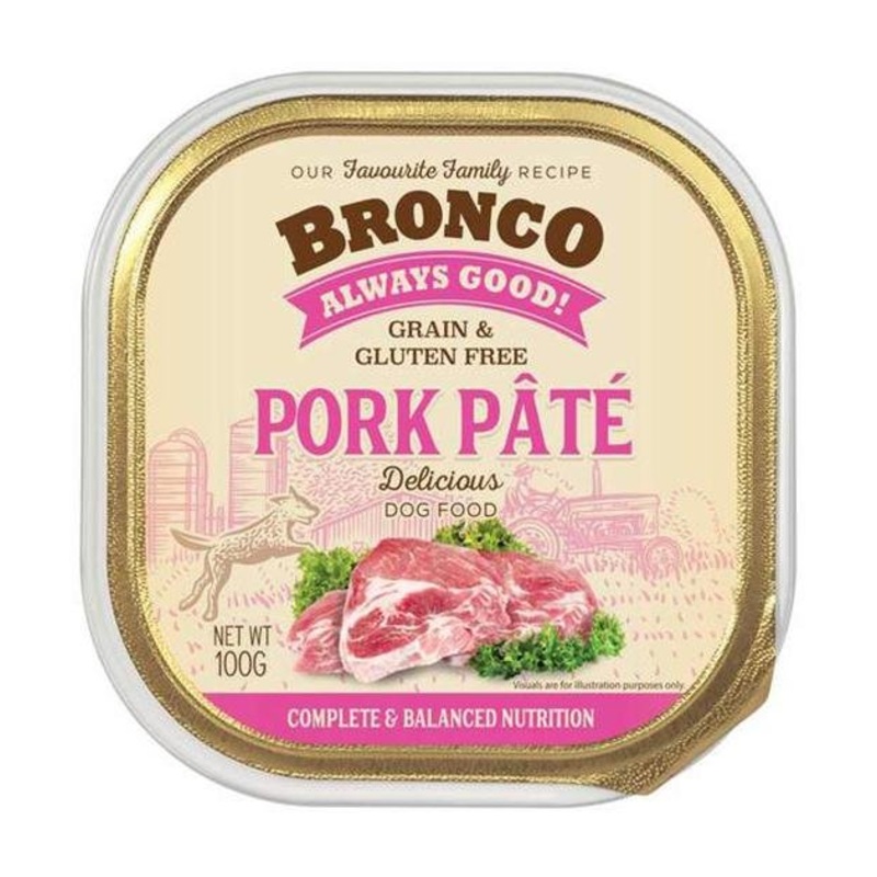 Bronco Grain & Gluten Free Casserole Tray Wet Dog Food (Pork Pt)