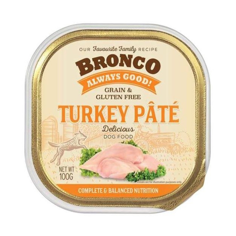 Bronco Grain & Gluten Free Casserole Tray Wet Dog Food (Turkey Pt)