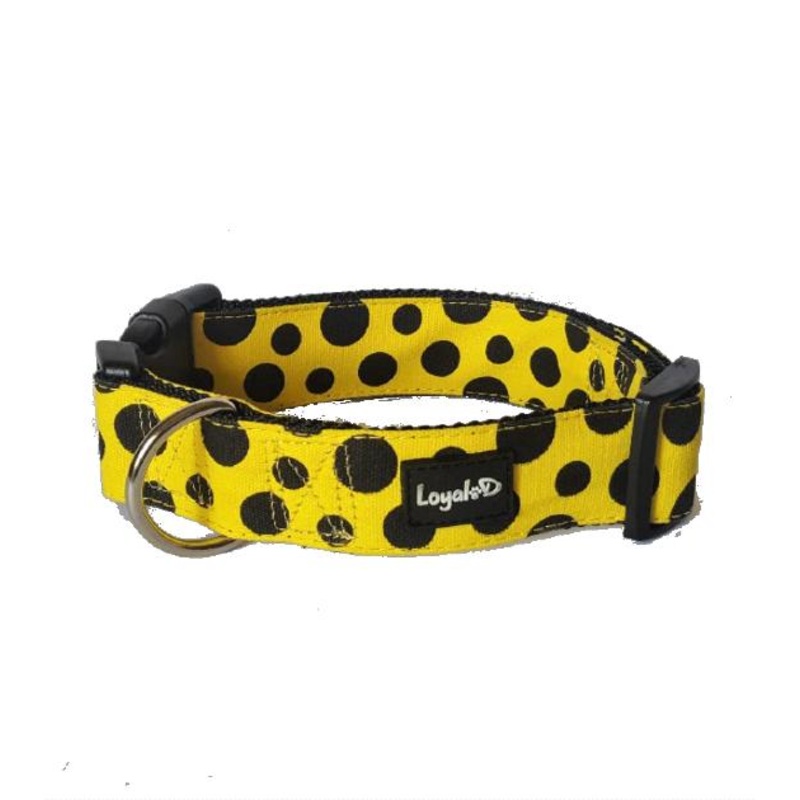 Loyal.D WIDE Canvas.D Get Spott.D (Yellow) Dog Collar