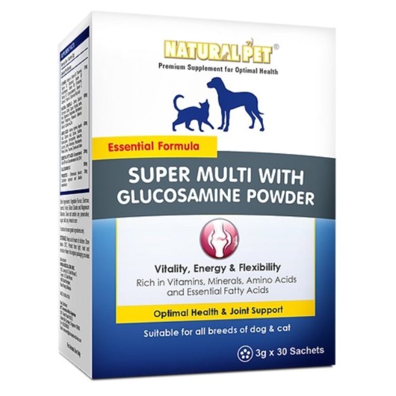 Natural Pet Super Multi with Glucosamine Powder Supplement For Cats & Dogs