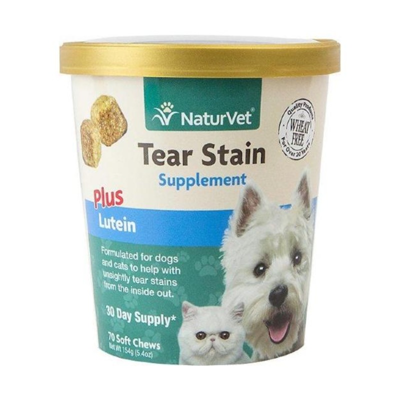 Naturvet Tear Stain Supplement Plus Lutein Soft Chew Soft Chew Dog Supplement (70 Count)