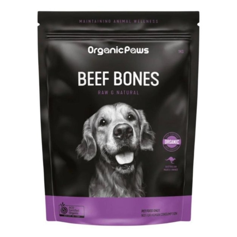 Organic Paws Beef Bones Frozen Raw Dog Food