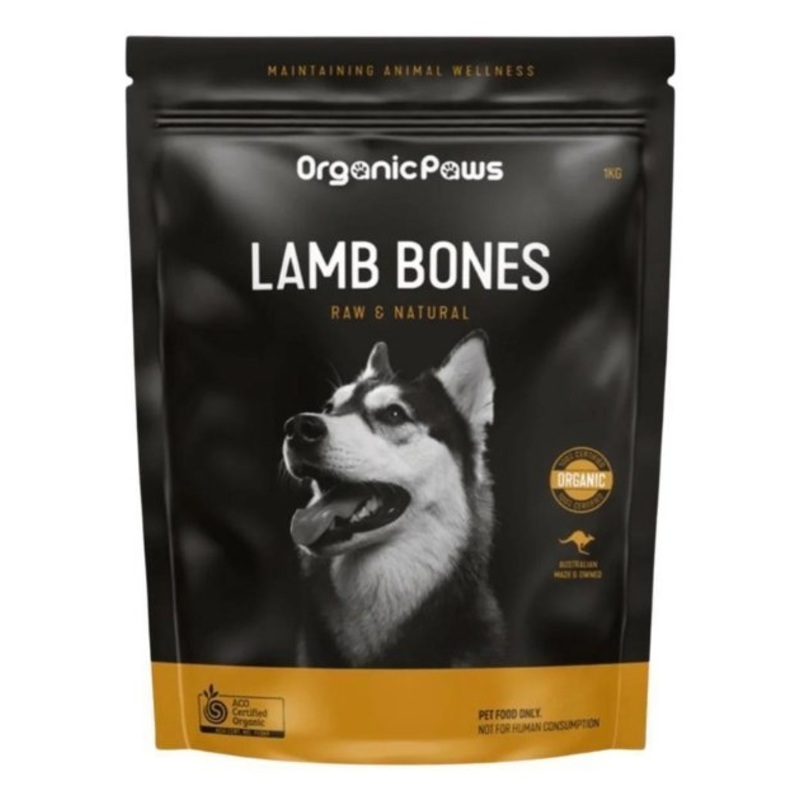 Organic Paws Lamb Bones Frozen Raw Dog Food
