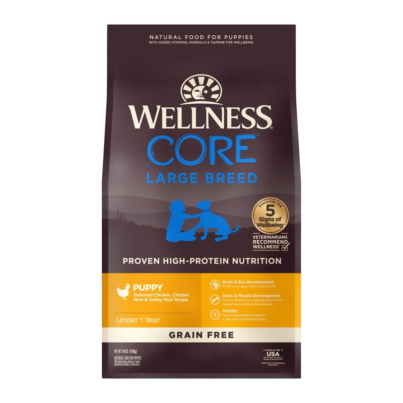 Wellness CORE Large Breed Grain Free Puppy Dry Dog Food (Deboned Chicken, Chicken Meal & Turkey Meal Recipe)