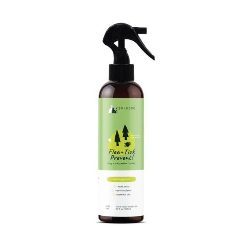 Kin+Kind Flea & Tick Protect Spray - Lemongrass for Dogs & Cats
