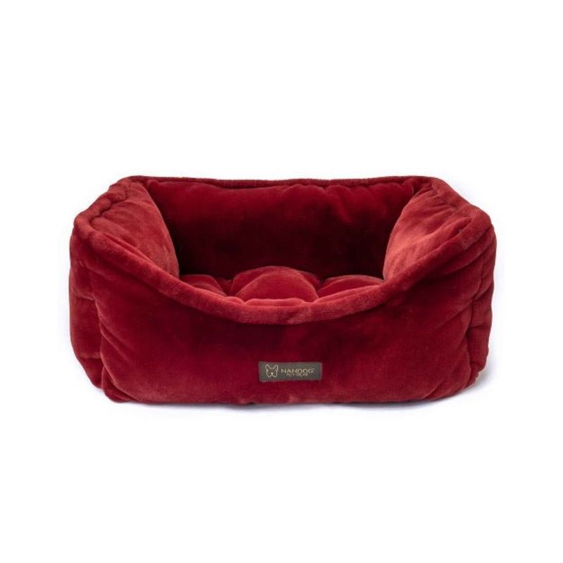 Nandog Pet Gear Cloud Reversible Bed (Burgundy) for Dogs and Cats
