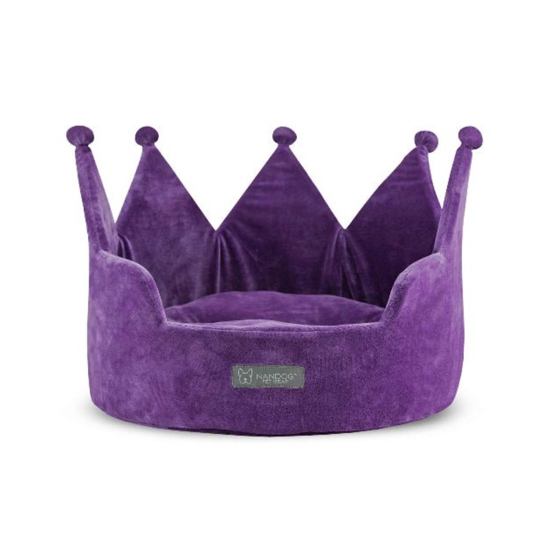 Nandog Pet Gear Crown Bed (Purple) for Dogs and Cats