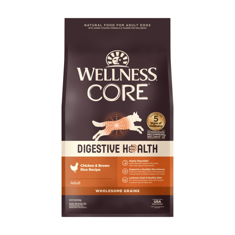 Wellness CORE Digestive Health Wholesome Grains Adult Dry Dog Food (Chicken & Brown Rice Recipe)