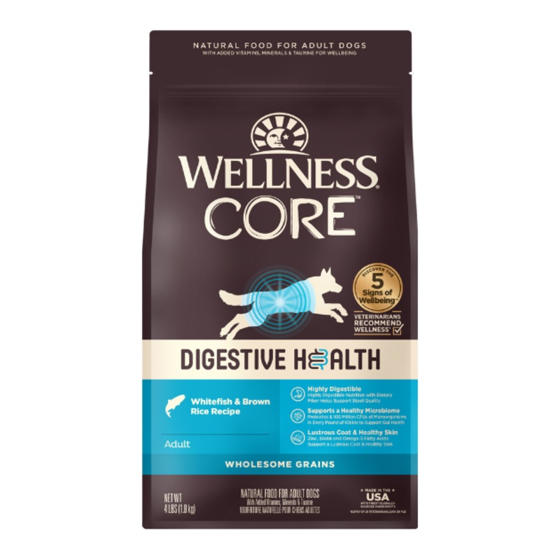 Wellness CORE Digestive Health Wholesome Grains Adult Dry Dog Food (Whitefish & Brown Rice Recipe)