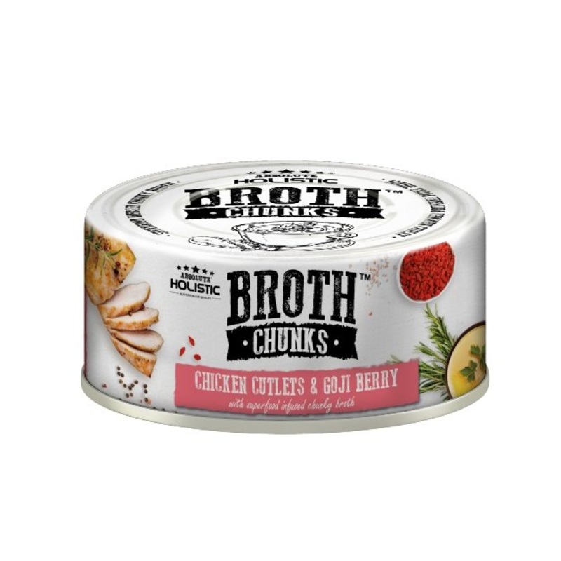Absolute Holistic Broth Chunks (Chicken Cutlets & Goji Berry) Wet Cat & Dog Food