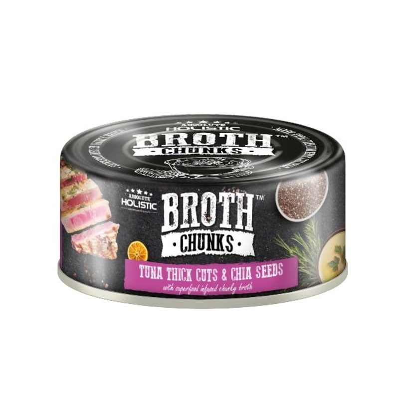 Absolute Holistic Broth Chunks (Tuna Thick Cuts & Chia Seeds) Wet Cat & Dog Food
