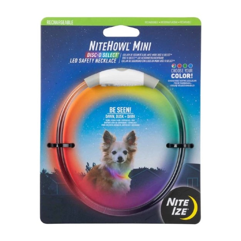 Nite Ize NiteHowl Mini Rechargeable Disc-O Select LED Safety Necklace