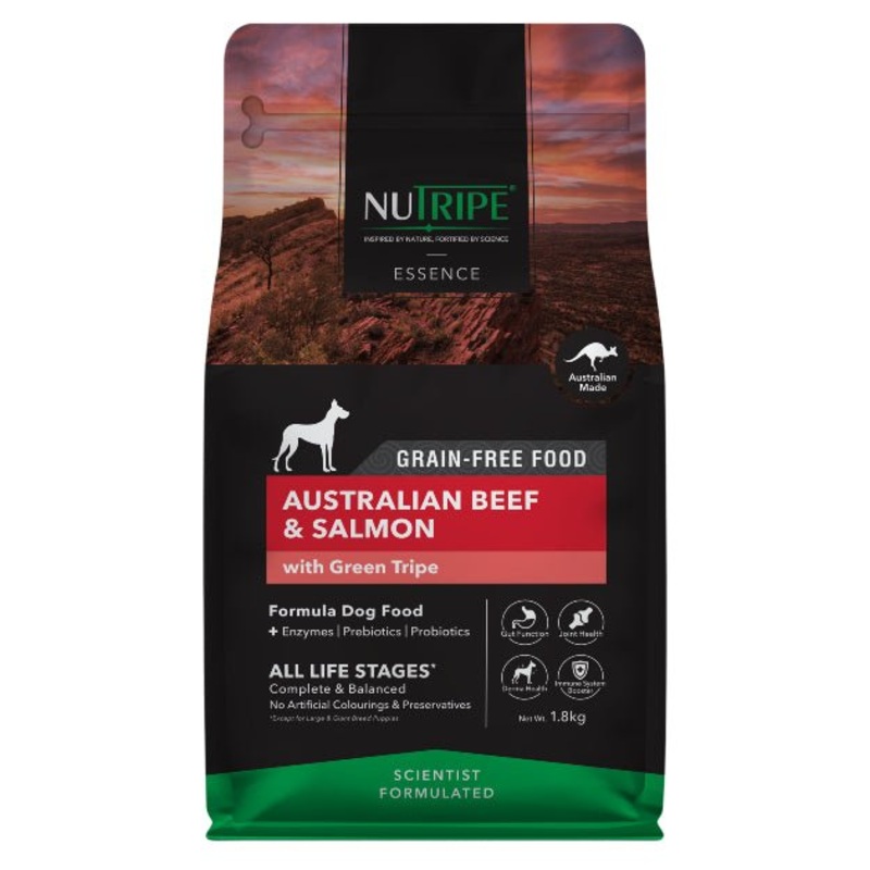 NUTRIPE Essence Grain-Free Australian Beef & Salmon with Green Tripe Formula Dog Food