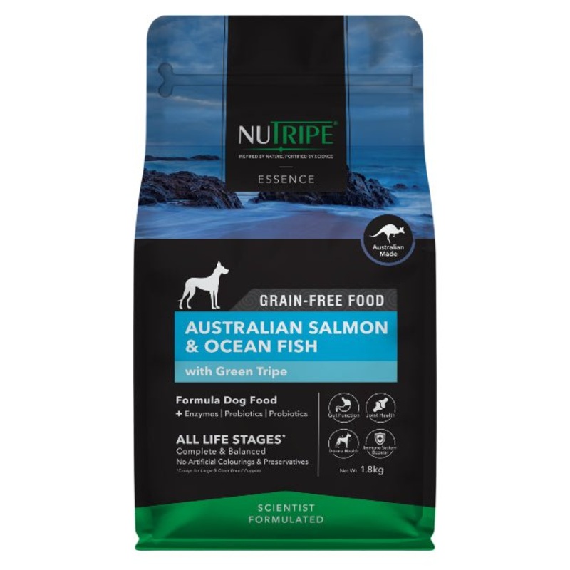 NUTRIPE Essence Grain-Free Australian Salmon & Ocean Fish with Green Tripe Formula Dog Food
