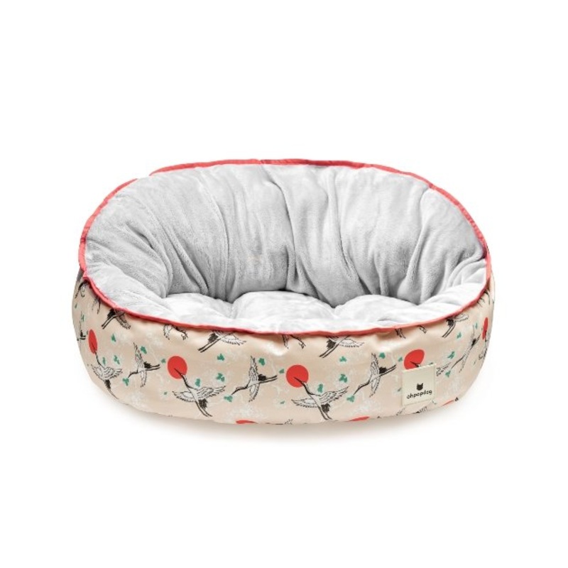 Ohpopdog Nihon Collection Reversible Dog Bed (Tsuru) for Dogs & Cats