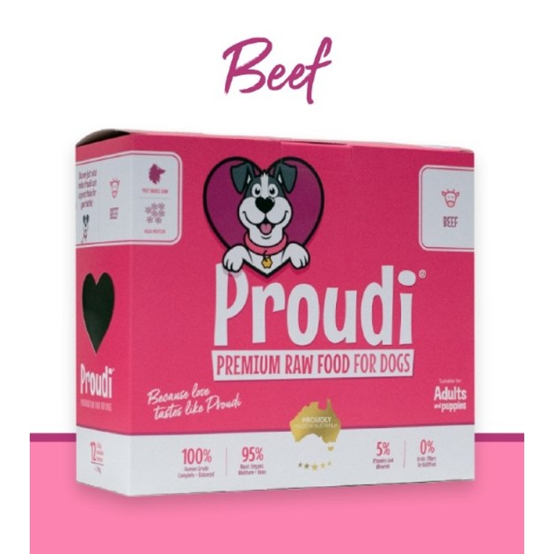 Proudi Raw Dog Food (Single Protein Beef)