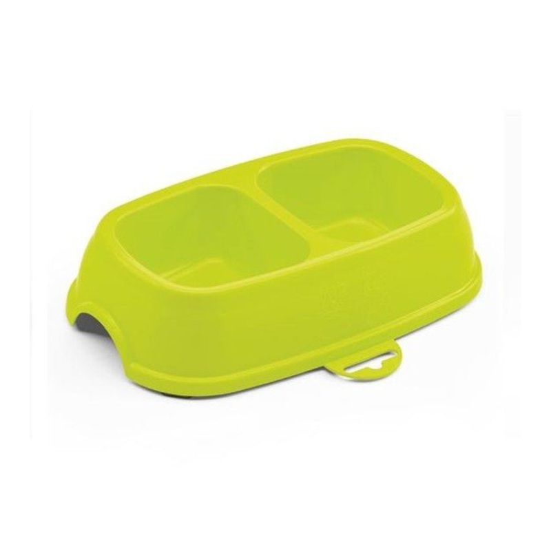Stefanplast Break 13 Double Bowl (Lime Green) Cats & Dogs