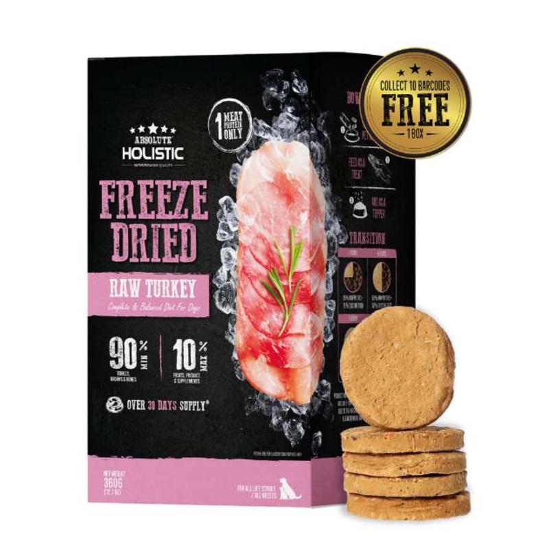 Absolute Holistic Freeze Dried Patties Dog Food (Turkey)
