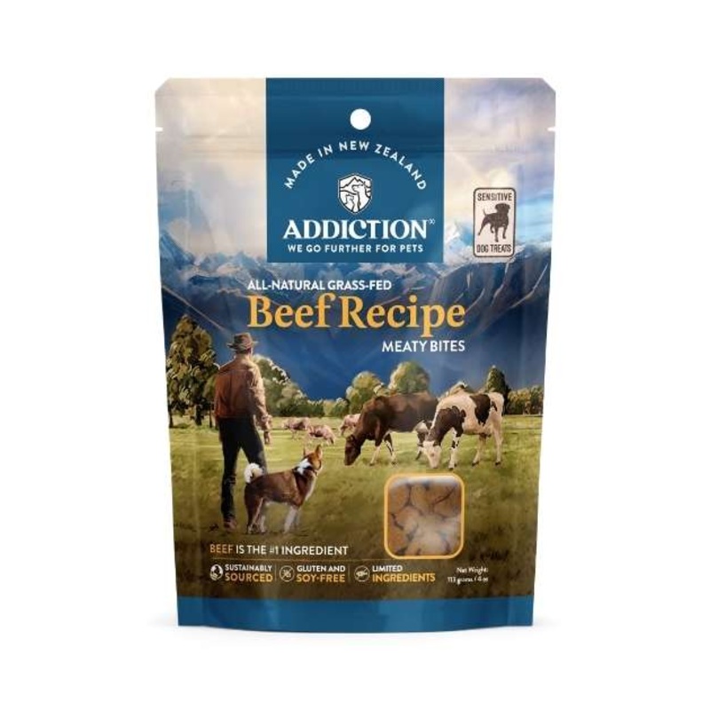 Addiction Grain-Free Meaty Bites High Meat Content Dog Treats (Beef Meaty Bites)