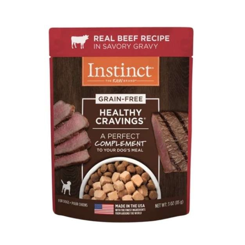 Instinct Healthy Cravings Grain Free Real Beef Recipe Wet Dog Food Topper