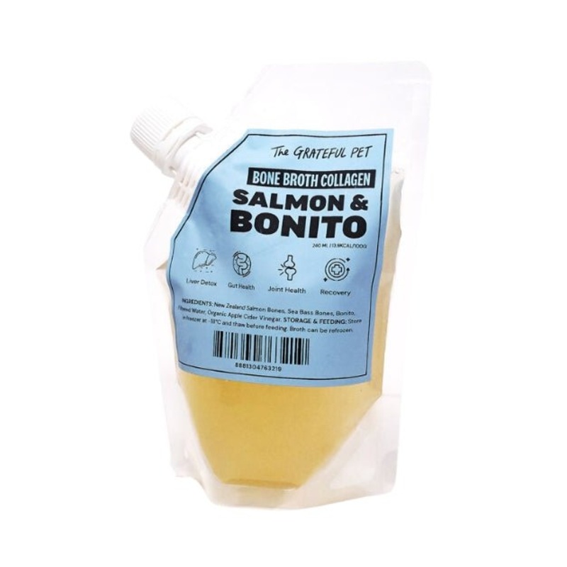 The Grateful Pet Bone Broth Collagen for Dogs & Cats (Salmon & Bonito)