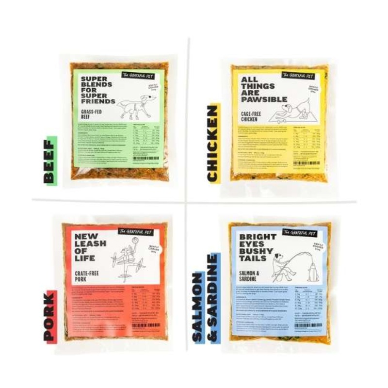 The Grateful Pet Cooked Dog Food Starter Pack (4-Pouch Cooked Mix)