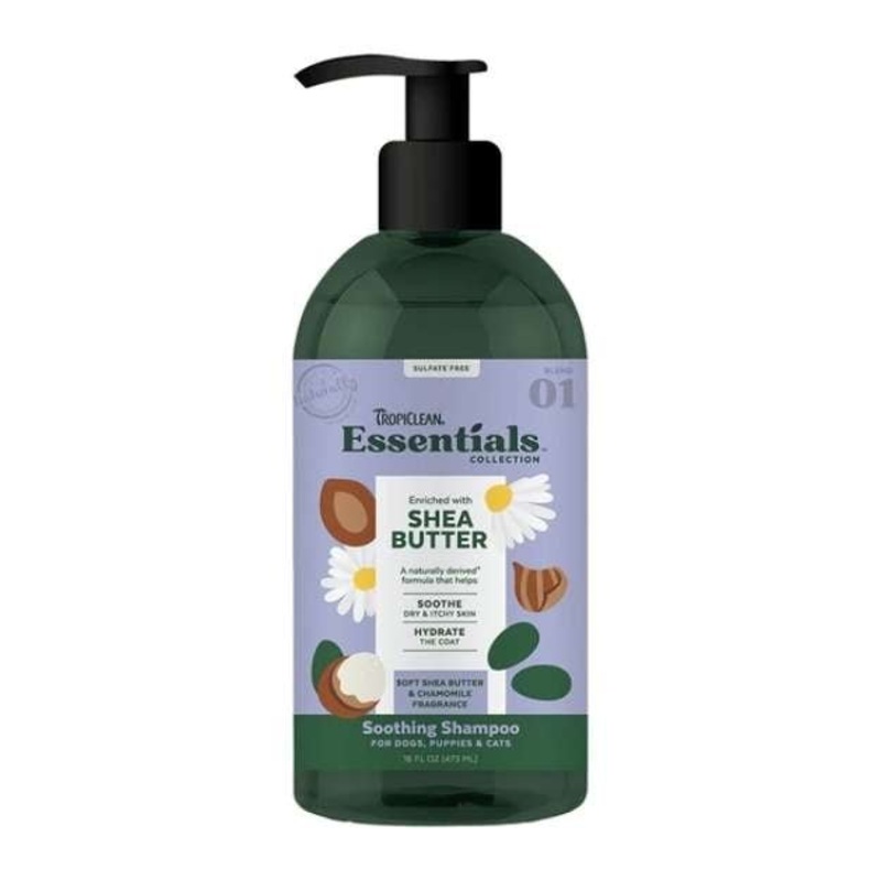 Tropiclean Essentials Shea Butter Soothing Shampoo For Puppies, Dogs & Cats