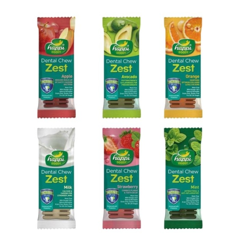 TRY & BUY: Happi Skippi (Happi Doggy) Dental Chew Zest Dog Chew (4 Inch) - Random Flavour
