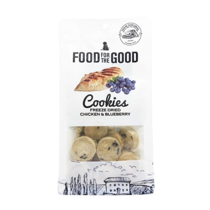 Food For The Good Freeze Dried Cat & Dog Treats (Chicken & Blueberry Cookies)