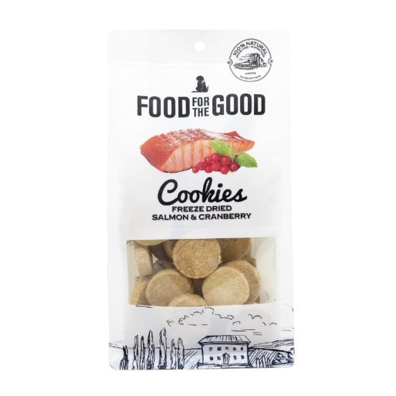 Food For The Good Freeze Dried Cat & Dog Treats (Salmon & Cranberry Cookies)