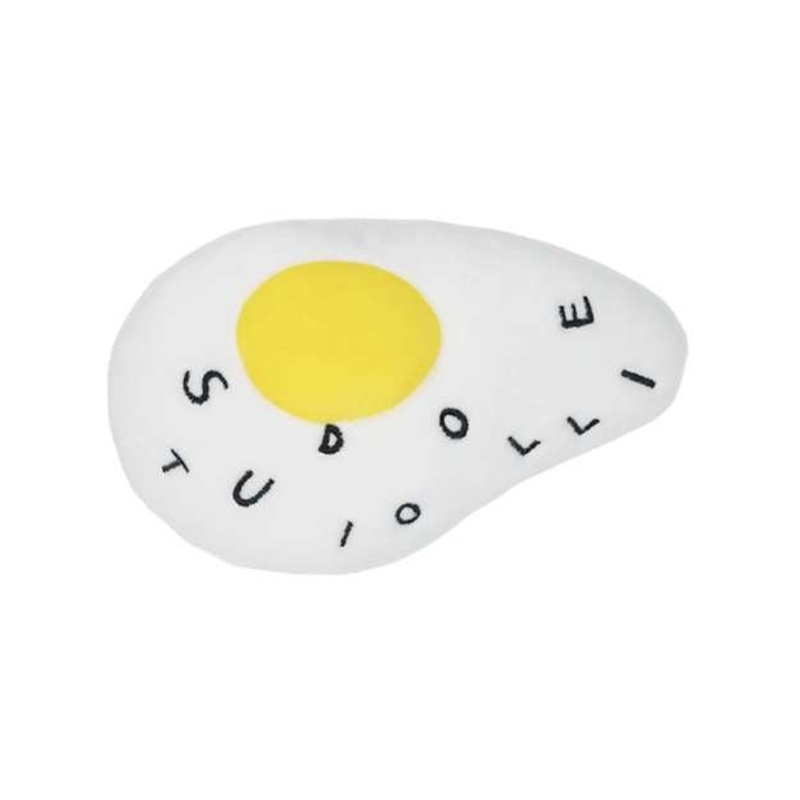 Studio Ollie Squeaky Dog Toy (Sunny-Side Up Egg)