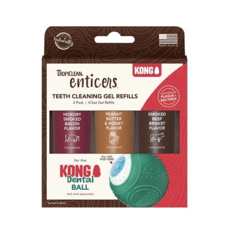 TropiClean Enticers Teeth Cleaning Gel Refill Kit (3 pc)