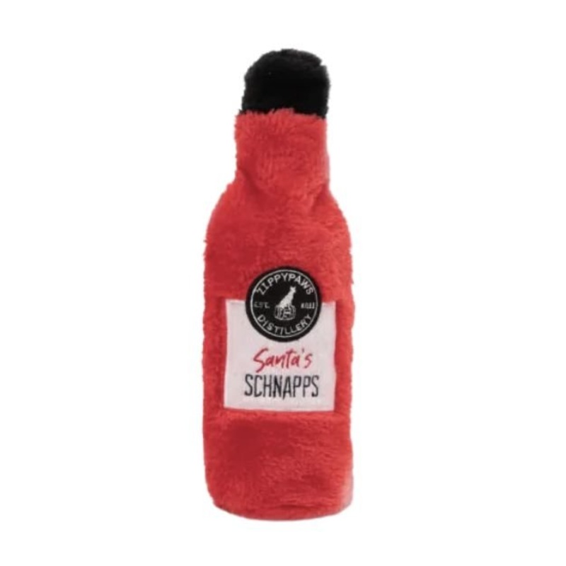 ZippyPaws Happy Hour Crusherz Christmas Holiday Dog Toy (Santa's Schnapps)