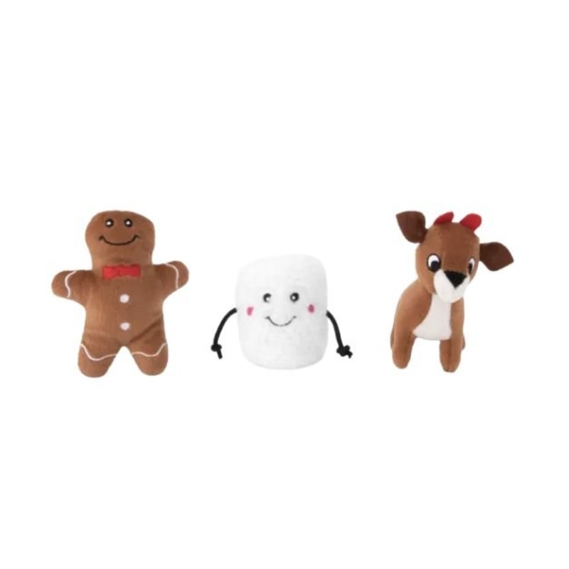 ZippyPaws Holiday Santa's Friends Dog Toy (Miniz 3-Pack)