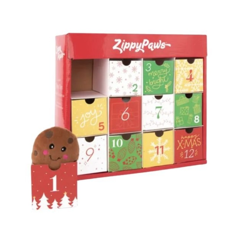ZippyPaws Squeaker Holiday Advent Calendar (12-Toys Pack)