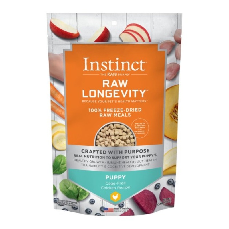 Instinct Raw Longevity 100% Freeze-Dried Raw Meals Cage-Free Chicken Recipe for Puppies