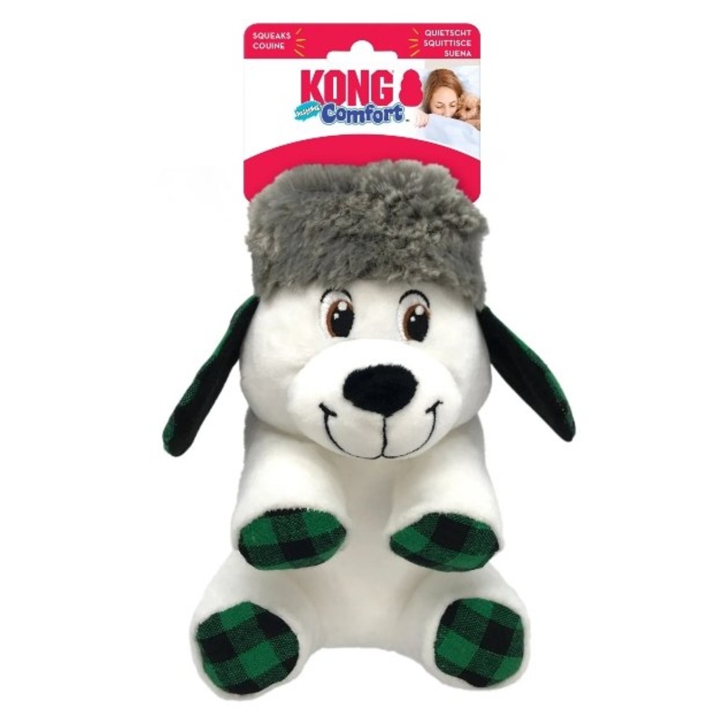 Kong Holiday Comfort Polar Bear Plush Dog Toy (Assorted Colours)