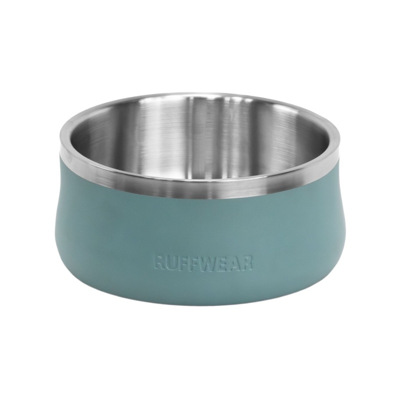 Ruffwear Basecamp Sound-Dampening Hard-Sided Dog Bowl (River Rock Green)