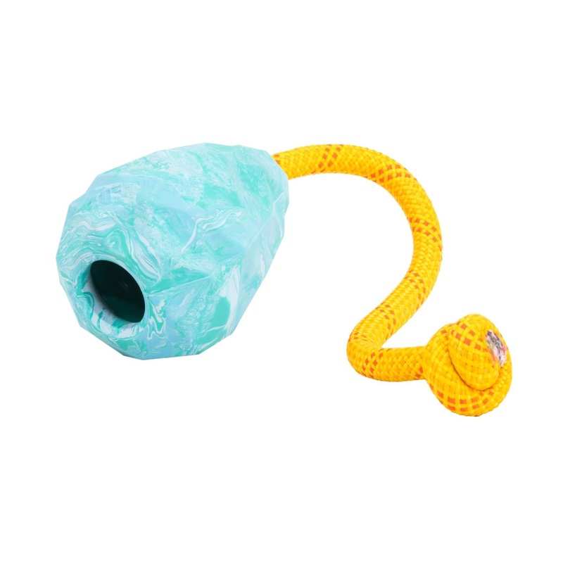 Ruffwear Huck-a-Cone Rubber & Rope Tug & Fetch Dog Toy (Glacial Blue)