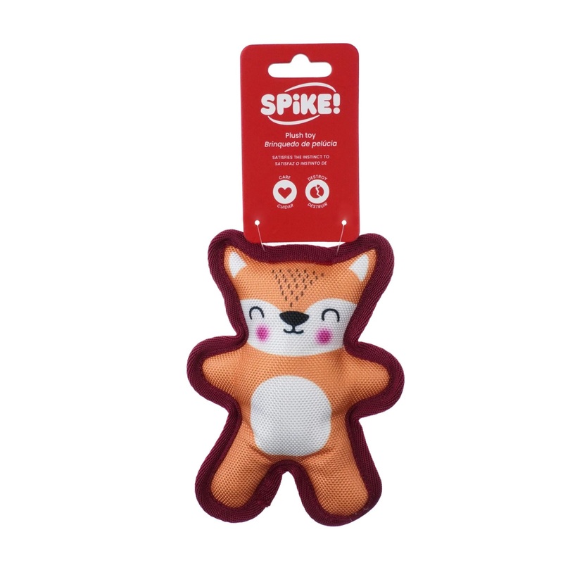 Spike! Canvas Bear Plush Dog Toy