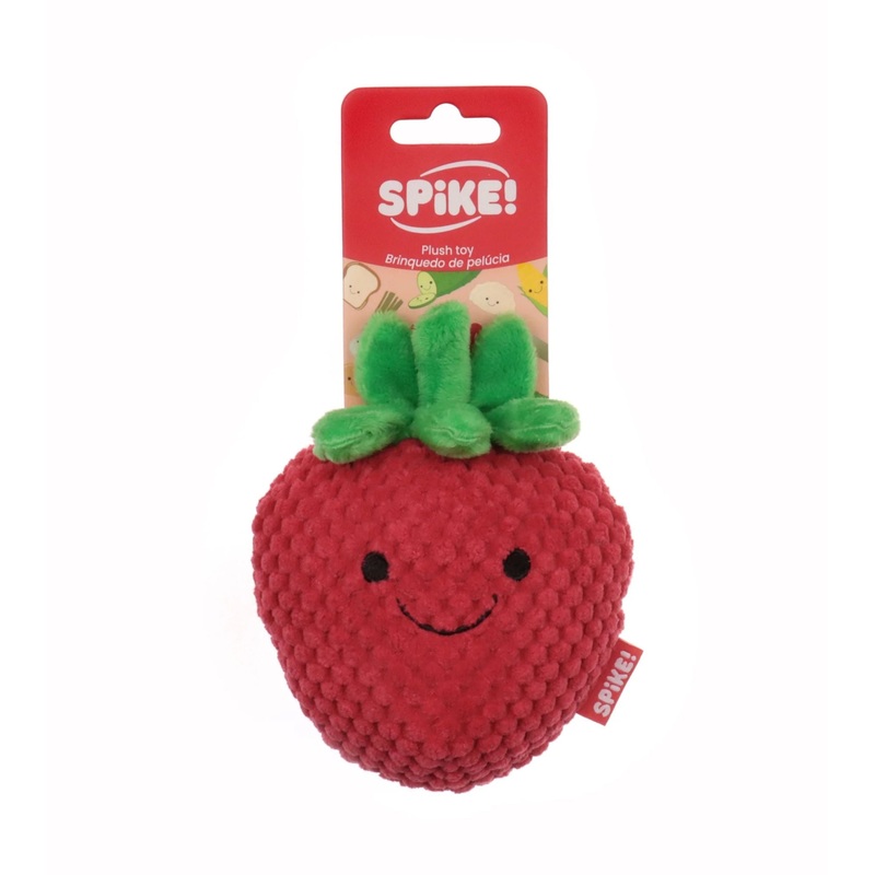 Spike! Kawaii Strawberry Plush Dog Toy