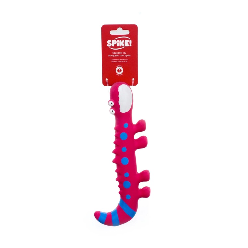 Spike! Latex Pink Lizard Squeaker Toy for Dogs