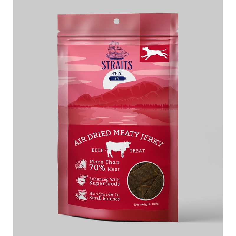 Straits Pets Air Dried Meaty Jerky Dog Treats (Beef)